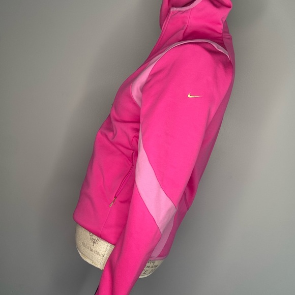 Nike M Therma Fit Pink Hooded Zip Up Jacket Lightweight Athletic Sports Gym - Picture 2 of 11